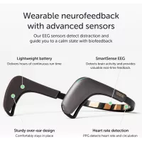 MUSE 2 Casque EEG Capteur Cerveau pour Méditation avec Biofeedback Multi-capteurs et Son Adaptatif