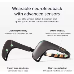 MUSE 2 Casque EEG Capteur Cerveau pour Méditation avec Biofeedback Multi-capteurs et Son Adaptatif