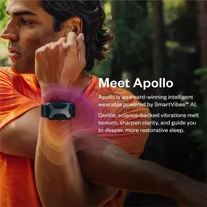 Apollo Neuro Wearable + 12-Month AI SmartVibes | Sleep Aid & Stress Relief