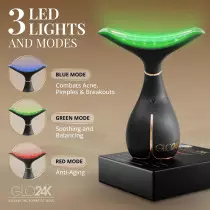 GLO24K Red Light Face & Neck Massager – 3-in-1 LED Vibration Tool