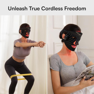 INIA Wireless Red Light Therapy Mask for Face | Rechargeable Glow Mask