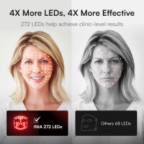 INIA Wireless Red Light Therapy Mask for Face | Rechargeable Glow Mask