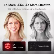 INIA Wireless Red Light Therapy Mask for Face | Rechargeable Glow Mask