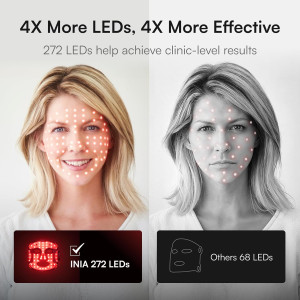 INIA Wireless Red Light Therapy Mask for Face | Rechargeable Glow Mask