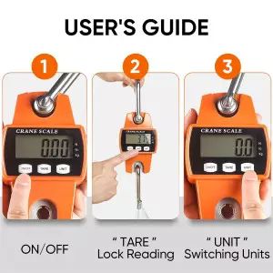 RoMech 660lb Digital Hanging Scale - Portable 300kg Mini Crane, Orange