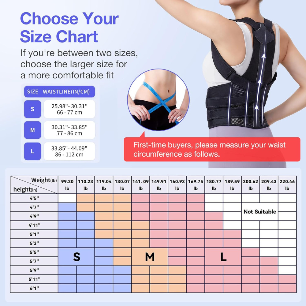 Posture Corrector Full Back Brace for Men & Women – Adjustable Pain Relief