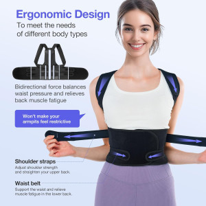 Posture Corrector Full Back Brace for Men & Women – Adjustable Pain Relief