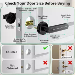 Fingerprint Door Lock Biometric Keypad Keyless Entry for Home & Office
