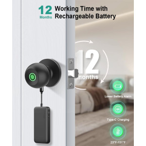 Smart Fingerprint Door Lock with App Control & Key | Keyless Entry