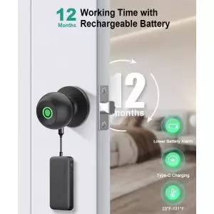 Smart Fingerprint Door Lock with App Control & Key | Keyless Entry