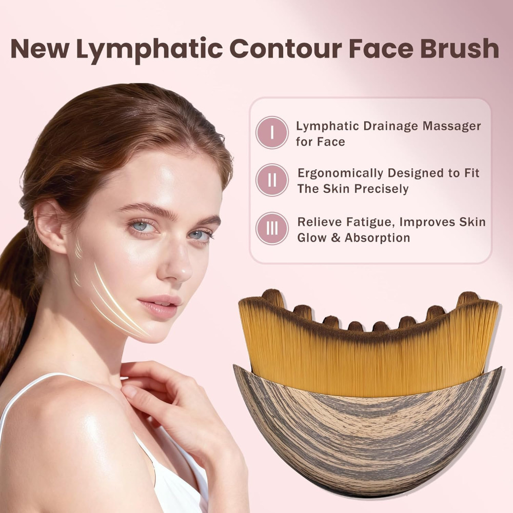Lymphatic Contour Face Brush – Sculpt, Drain & Glow, Ergonomic Design