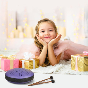 LEKATO 6 Steel Tongue Drum 11 Notes D Major - Meditation & Yoga Gift