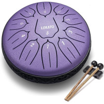 LEKATO 6 Steel Tongue Drum 11 Notes D Major - Meditation & Yoga Gift