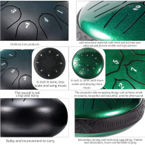 Steel Tongue Drum 11 Note 6 D-Key Handpan for Meditation & Yoga