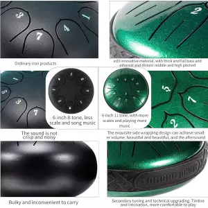 Steel Tongue Drum 11 Note 6 D-Key Handpan for Meditation & Yoga