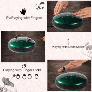 Steel Tongue Drum 11 Note 6 D-Key Handpan for Meditation & Yoga