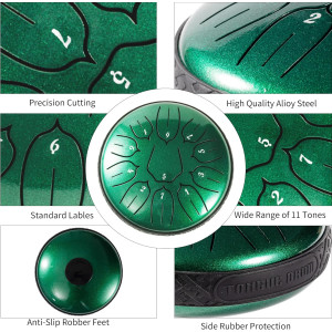 Steel Tongue Drum 11 Note 6 D-Key Handpan for Meditation & Yoga