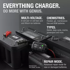 NOCO GENIUS5 Smart Battery Charger – 5A, 6V/12V, Automatic Maintainer