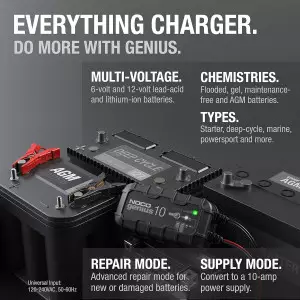 NOCO GENIUS10 10A 6V/12V Smart Battery Charger & Maintainer