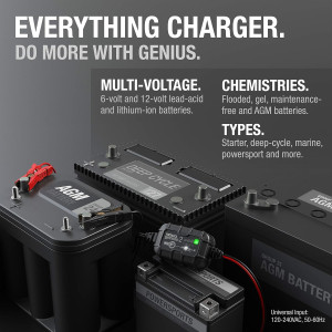 NOCO GENIUS2 2A 6V/12V Smart Battery Charger with Overcharge Protection