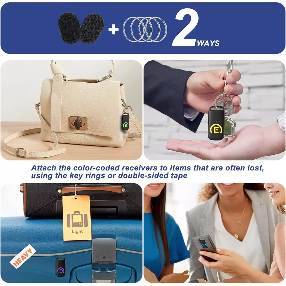 Simjar Key Finder with 131ft Range & Thin Receivers, 80dB+ Alarm