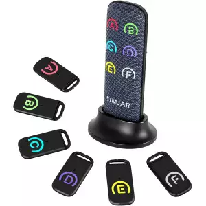 Localisateur de clés Simjar 131ft avec 6 récepteurs fins et télécommande avancée