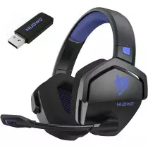 NUBWO Wireless Gaming Headset Blue - 100H Battery, Zero Interference