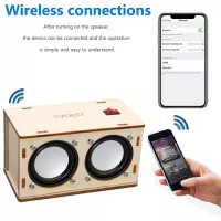 Kit DIY STEM : Construisez votre propre enceinte Bluetooth à double haut-parleur - Expérience électronique débutant, 10+ ans