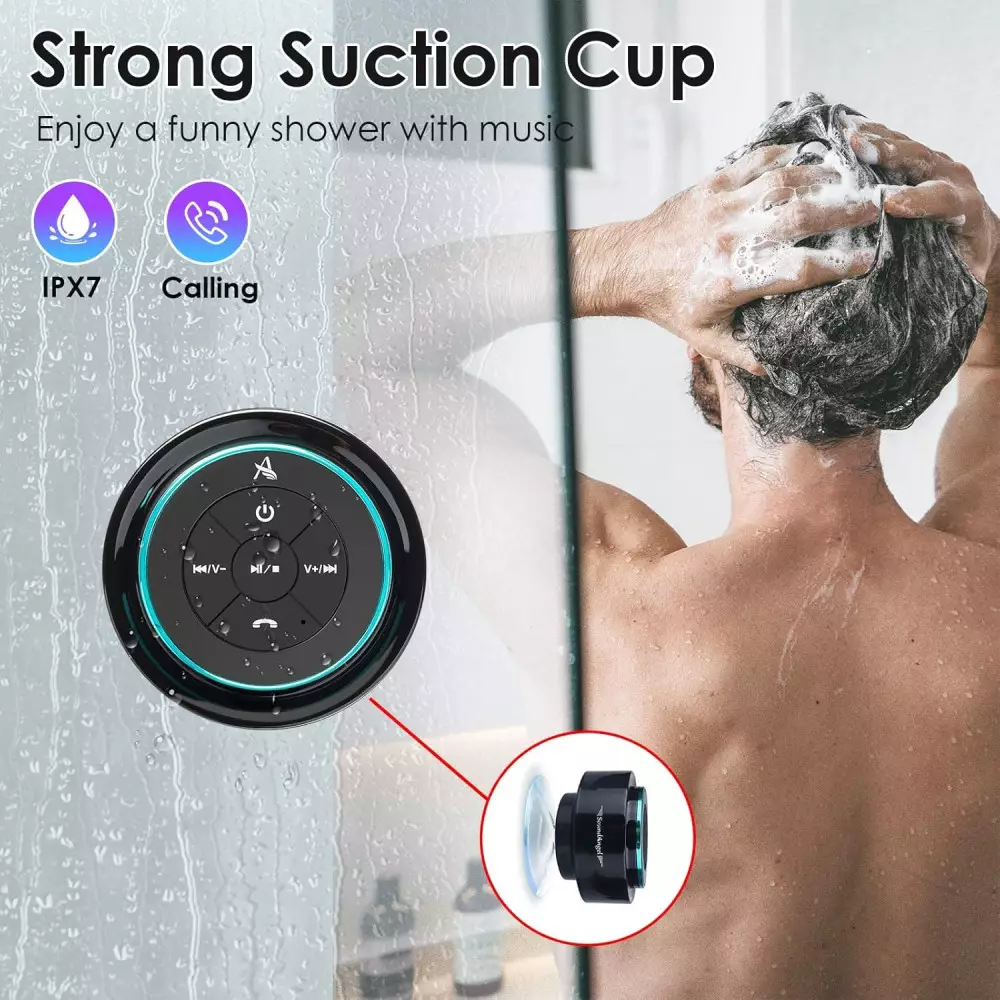 XLeader Pro Shower Speaker IPX7 Waterproof Bluetooth, 12H Playtime