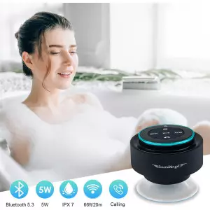 XLeader Pro Shower Speaker IPX7 Waterproof Bluetooth, 12H Playtime