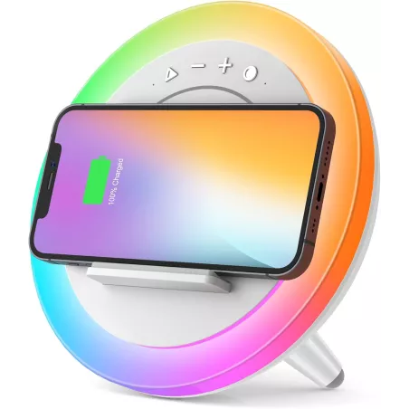 Enceinte Bluetooth Swarmir avec lumières, charge sans fil 5W, cadeau idéal pour adolescentes