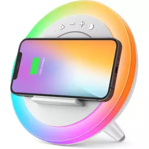 Swarmir Bluetooth Speaker with Lights & Wireless Charging – Perfect Teen Gift