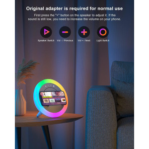 Swarmir Bluetooth Speaker with Lights & Wireless Charging – Perfect Teen Gift