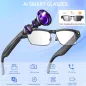 Lunettes Bluetooth Intelligentes HD 1080P, Audio Ouvert, Appels, ANC, UV, Traduction, ChatGPT Mixte