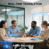 Smart Bluetooth Glasses with HD Camera, AI Voice, ANC Mic & UV Protection