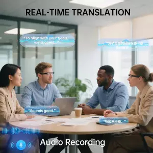 Smart Bluetooth Glasses with HD Camera, AI Voice, ANC Mic & UV Protection