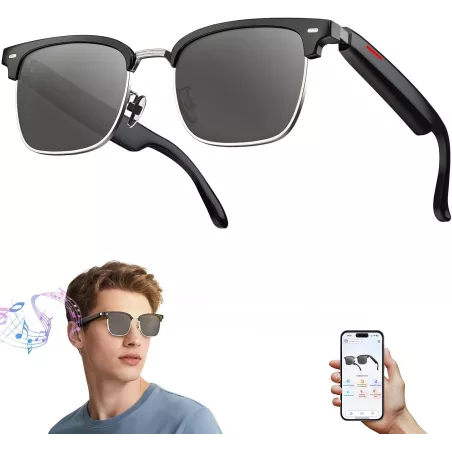 Lunettes AI Intelligentes UV400 Bluetooth & Traduction 110+ langues