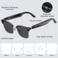 Lunettes de Soleil Intelligentes AI, Traduction 110+ Langues, Bluetooth, UV400, Commande Vocale, Noir