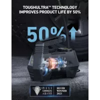 AstroAI Compresseur d'Air Portable 12V avec Manomètre Numérique et Lampe LED pour Voiture, Vélo, Ballons