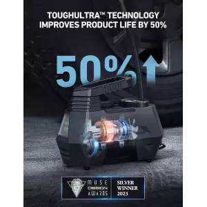 Compresseur d’air portable AstroAI 12V avec manomètre numérique