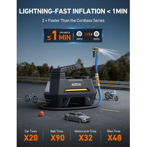 AstroAI Portable Tire Inflator Pump with Digital Gauge & LED Light