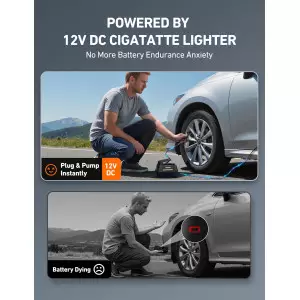 Compresseur d’air portable AstroAI 12V avec manomètre numérique