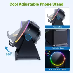 Enceinte Sans Fil Induction avec Support Téléphone Bluetooth RGB