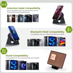 Enceinte Sans Fil Induction avec Support Téléphone Bluetooth RGB