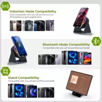 Enceinte Sans Fil Induction avec Support Téléphone Bluetooth RGB