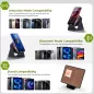 Enceinte Bluetooth Sans Fil avec Support Téléphone Ajustable 360°, Lumière RGB, Son Stéréo - Noir
