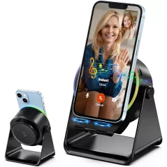Enceinte Sans Fil Induction avec Support Téléphone Bluetooth RGB