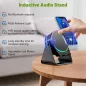 Enceinte Bluetooth Sans Fil avec Support Téléphone Ajustable 360°, Lumière RGB, Son Stéréo - Noir