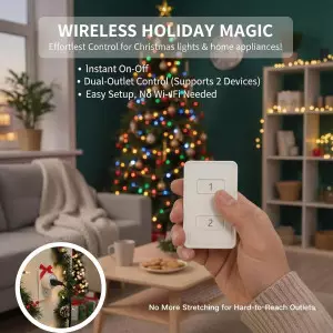 LoraTap Mini Wireless Remote Outlet Plug Adapter 2 Pack with Remote