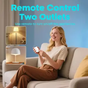 LoraTap Mini Wireless Remote Outlet Plug Adapter 2 Pack with Remote